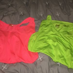 2 neon workout tank tops